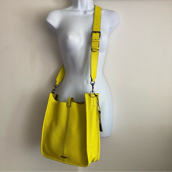 Rebecca Minkoff Handbags - Rebecca Minkoff Genuine Leather Unlined Feed Limeade Crossbody Shoulder Bag NWT